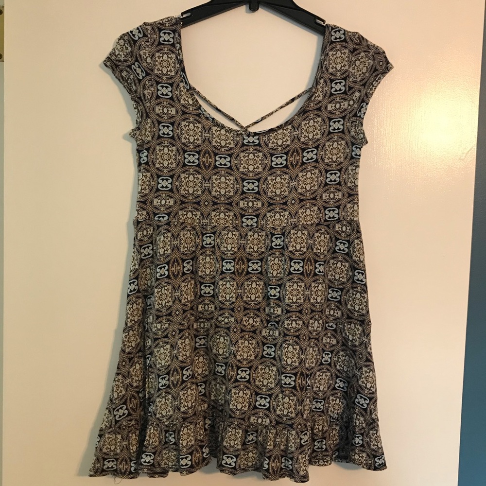 Geometric Cap Sleeve Dress